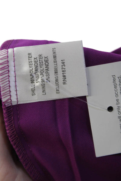 Hello Molly Womens Strapless High Rise Romper Berry Purple Size Medium