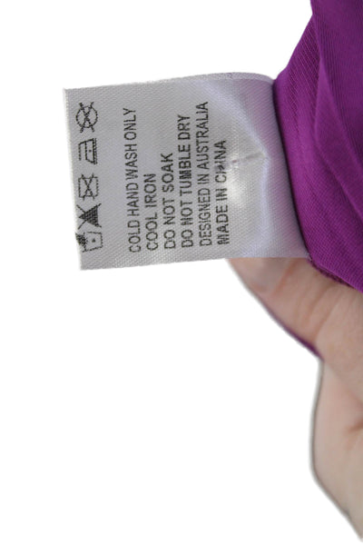 Hello Molly Womens Strapless High Rise Romper Berry Purple Size Medium