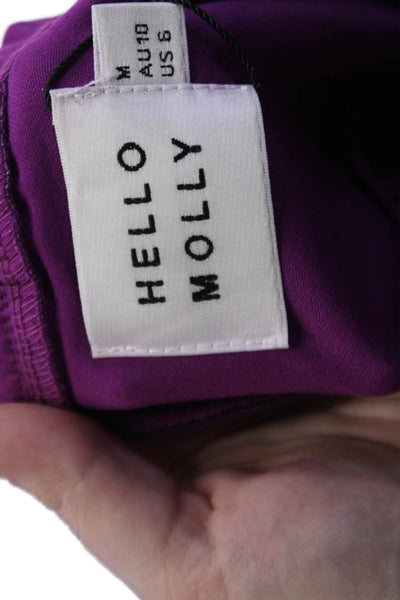 Hello Molly Womens Strapless High Rise Romper Berry Purple Size Medium