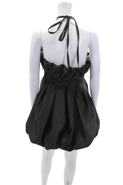 Zara Womens Textured Sleeveless Lined Short Bubble Dress Black Size S