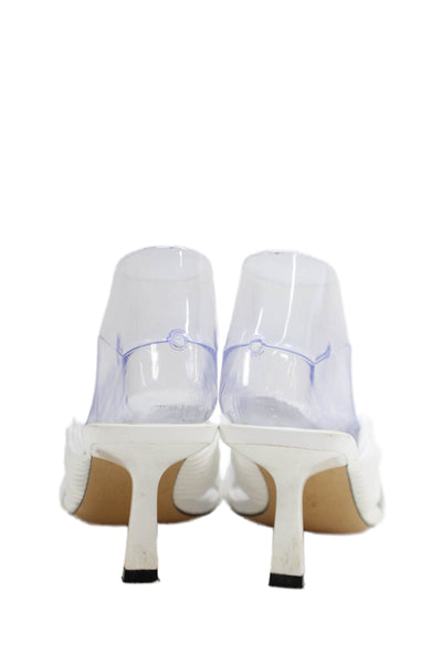 Zara Womens Squared Open Toe Criss Cross Heels White Size EUR 39