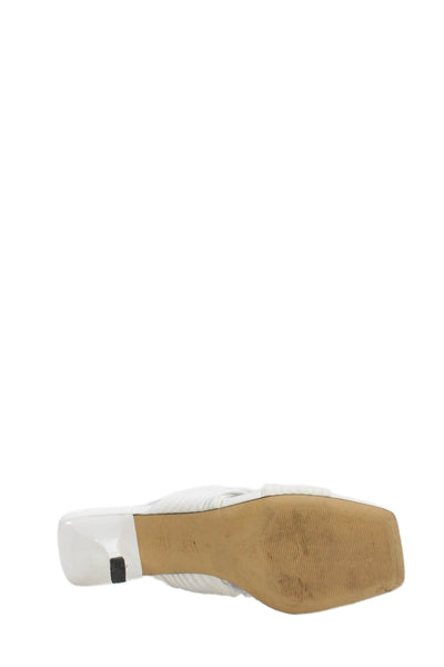 Zara Womens Squared Open Toe Criss Cross Heels White Size EUR 39