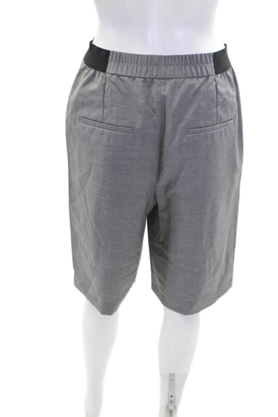 Loulou Studio Womens Wool Elastic Waist Mid Length Casual Shorts Gray Size S