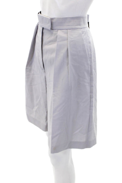 MSGM Womens Tailored Pleated Front Chino Zip Fly Casual Shorts Purple Size 42