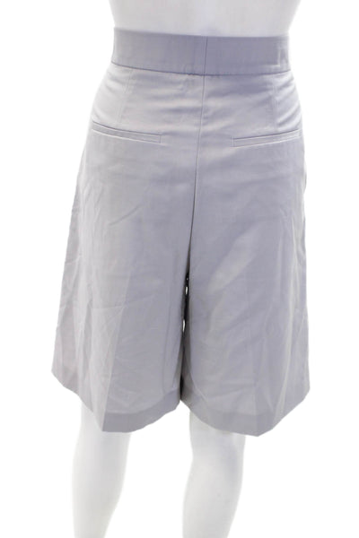 MSGM Womens Tailored Pleated Front Chino Zip Fly Casual Shorts Purple Size 42