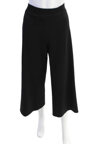 Kirna Zabete Womens Elastic Waist Wide Legged Casual Pants Solid Black Size M