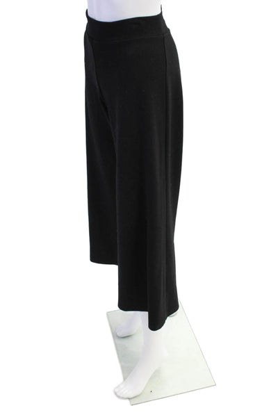 Kirna Zabete Womens Elastic Waist Wide Legged Casual Pants Solid Black Size M