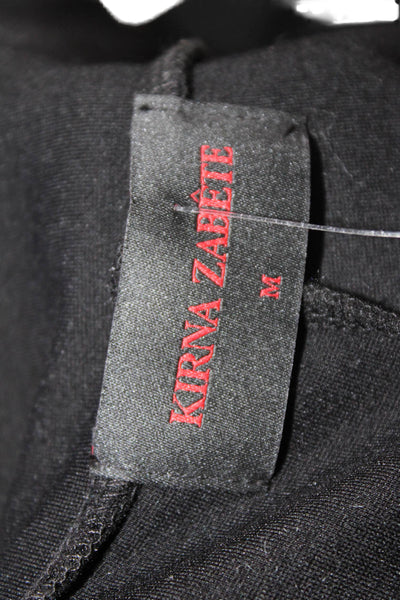 Kirna Zabete Womens Elastic Waist Wide Legged Casual Pants Solid Black Size M