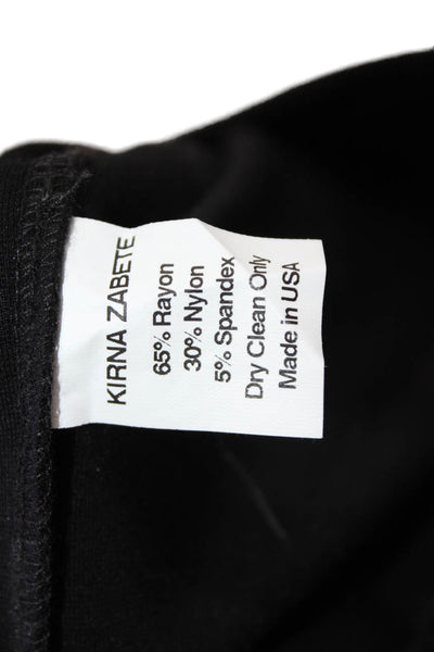 Kirna Zabete Womens Elastic Waist Wide Legged Casual Pants Solid Black Size M