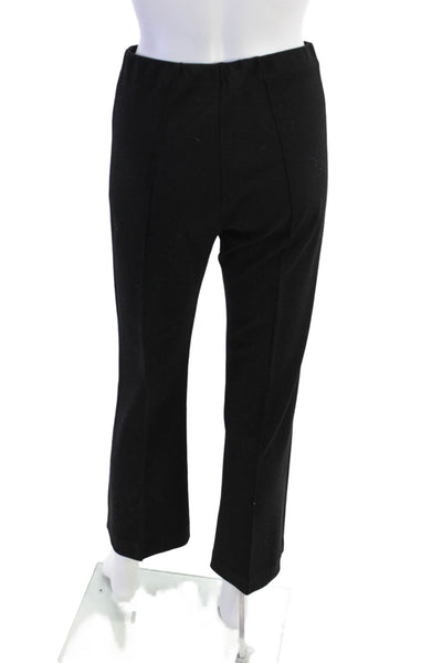 Bite Womens Elastic Waist Paneled Detail Flared Leg Pants Solid Black Size M