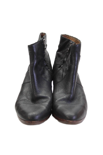 Madewell Womens Leather Pointed Toe Sip Zip Ankle Boots Heels Black Size 7.5