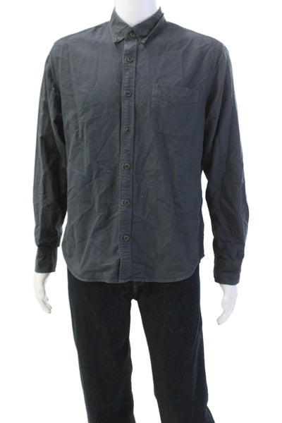 J Crew Womens Cotton Collared Long Sleeve Button Down Casual Shirt Gray Size L