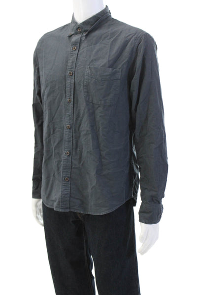 J Crew Womens Cotton Collared Long Sleeve Button Down Casual Shirt Gray Size L