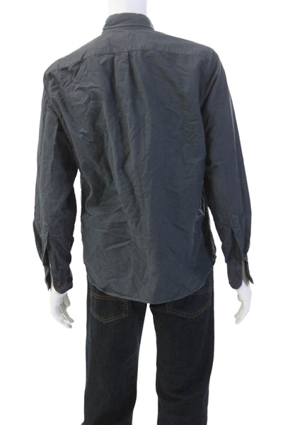 J Crew Womens Cotton Collared Long Sleeve Button Down Casual Shirt Gray Size L