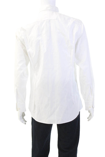 Charles Tyrwhitt Mens Cotton Collared Long Sleeve Button Up Shirt White Size 16