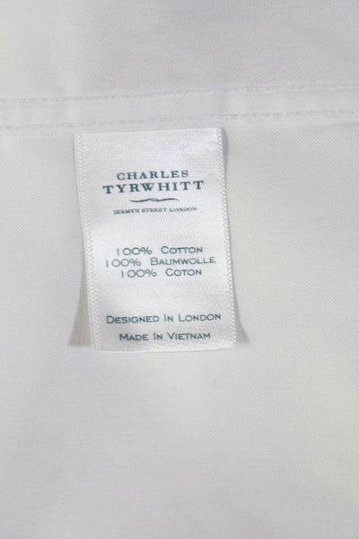 Charles Tyrwhitt Mens Cotton Collared Long Sleeve Button Up Shirt White Size 16