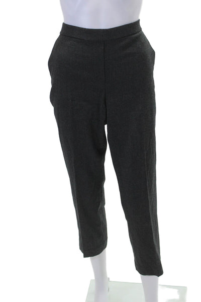 Theory Women's Pull-On Flat Front Straight Leg Dress Pants Gray Size 4
