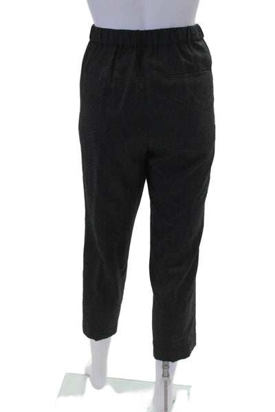 Theory Women's Pull-On Flat Front Straight Leg Dress Pants Gray Size 4