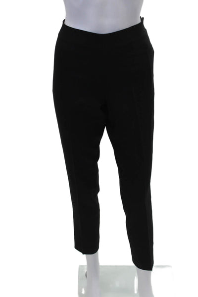 Theory Women's Hook Closure Flat Front Straight Leg Dress Pants Black Size 6