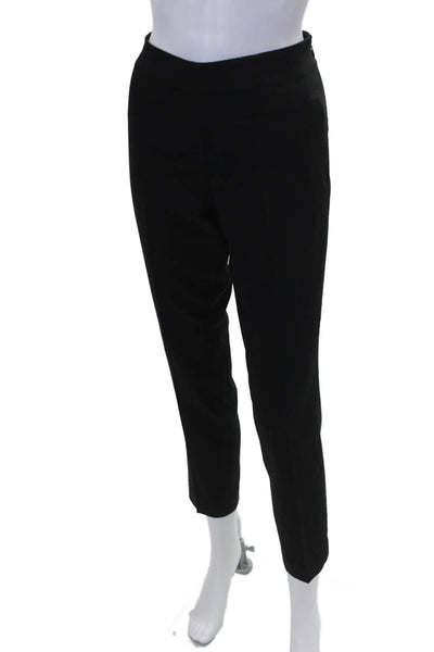 Theory Women's Hook Closure Flat Front Straight Leg Dress Pants Black Size 6