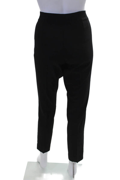 Theory Women's Hook Closure Flat Front Straight Leg Dress Pants Black Size 6