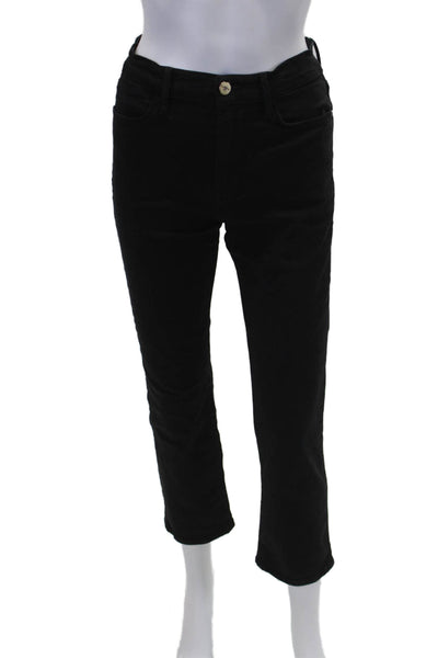 Frame Women's Five Pocket Straight Leg Denim Ankle Pants Black Size 27