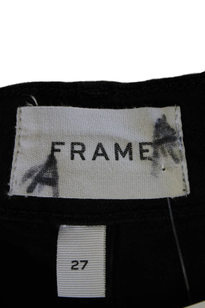 Frame Women's Five Pocket Straight Leg Denim Ankle Pants Black Size 27