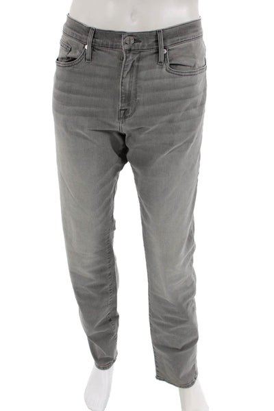 Frame Mens Cotton Slim Straight Leg Faded Gray Denim Jeans Size 36