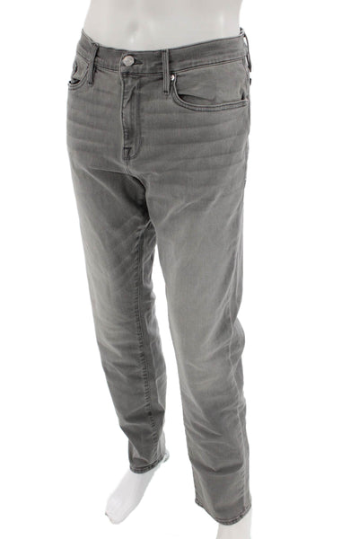 Frame Mens Cotton Slim Straight Leg Faded Gray Denim Jeans Size 36