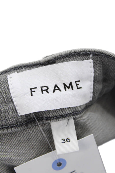 Frame Mens Cotton Slim Straight Leg Faded Gray Denim Jeans Size 36