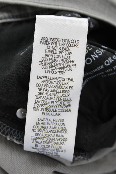 Frame Mens Cotton Slim Straight Leg Faded Gray Denim Jeans Size 36