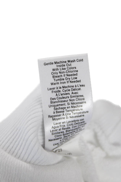 Nation LTD Womens Cotton Long Sleeve Round Neck Sweater White Size L