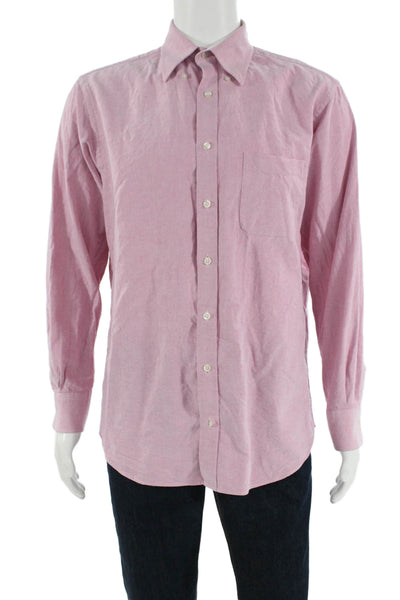 Charles Tyrwhitt Womens Cotton Collared Button Down Shirt Pink Size M