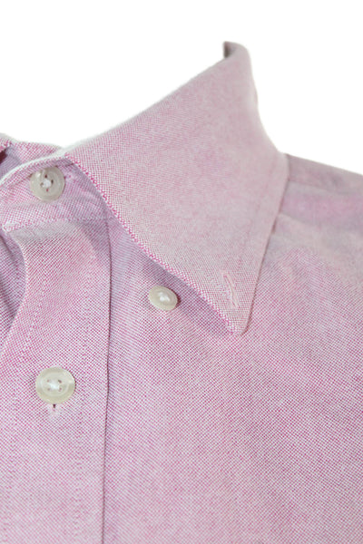 Charles Tyrwhitt Womens Cotton Collared Button Down Shirt Pink Size M