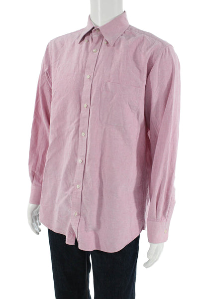 Charles Tyrwhitt Womens Cotton Collared Button Down Shirt Pink Size M