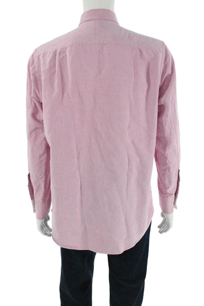 Charles Tyrwhitt Womens Cotton Collared Button Down Shirt Pink Size M