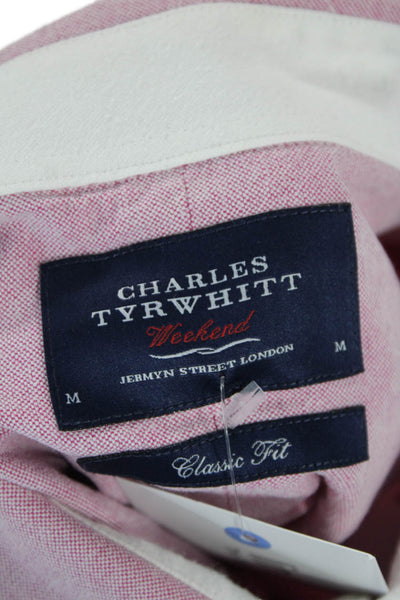 Charles Tyrwhitt Womens Cotton Collared Button Down Shirt Pink Size M