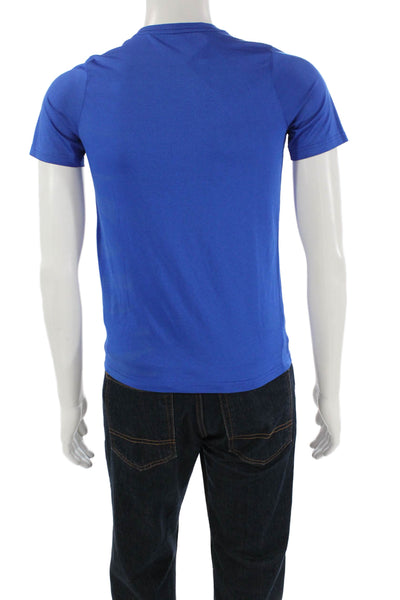 Nike Mens Textured Short Sleeve Round Neck T-shirt Blue Size XL