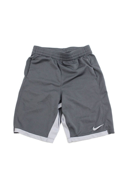 Nike Boys Textured Drawstring Adjustable Casual Shorts Gray Size XL