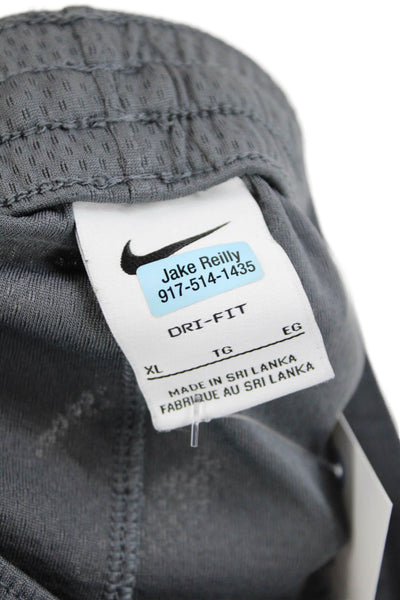 Nike Boys Textured Drawstring Adjustable Casual Shorts Gray Size XL