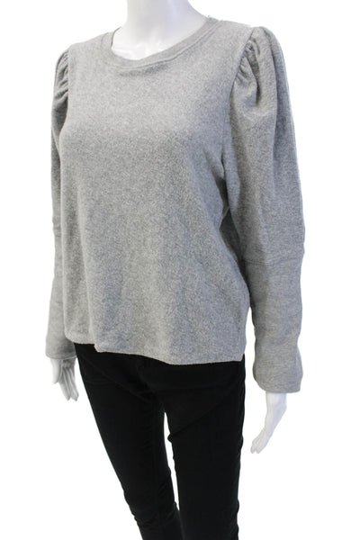 Goldie Womens Long Sleeve Scoop Neck Terry Knit Sweatshirt Gray Size Medium