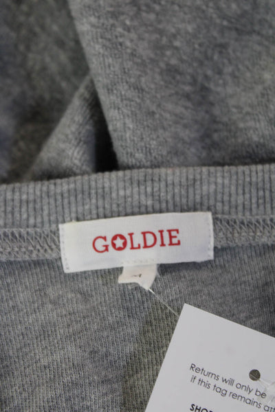 Goldie Womens Long Sleeve Scoop Neck Terry Knit Sweatshirt Gray Size Medium