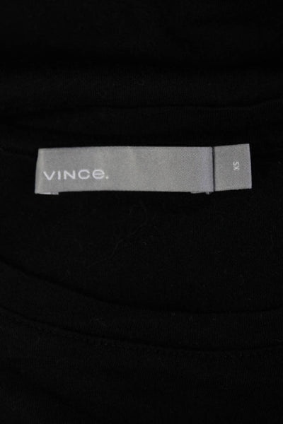 Vince Women's Short Sleeves Round Neck Basic T-Shirt Black Size XS