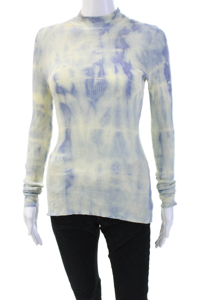 Something Navy Women's Mock Neck Long Sleeves Tie Dye Sweater Size XS