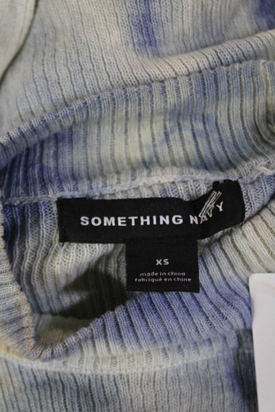 Something Navy Women's Mock Neck Long Sleeves Tie Dye Sweater Size XS