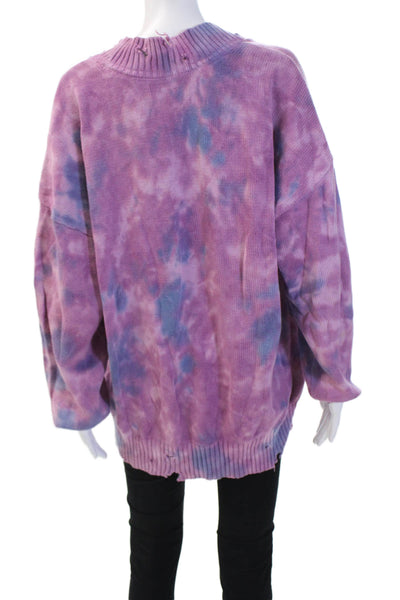 Spiritual Gangster Women's Long Sleeves Distress Tie Dye Sweater Size XS