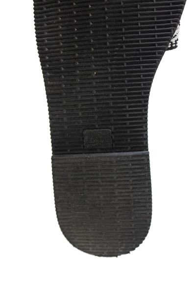 Havaianas Womens Woven Bow Thong Slide On Sandals Black White Size 7