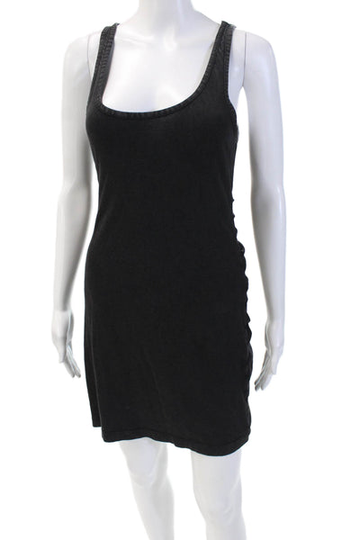 L Space Womens Sleeveless Belted Knee Length Dress Black Cotton Size Medium