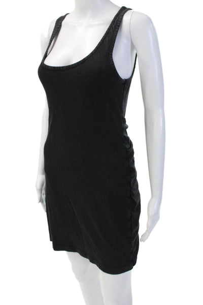 L Space Womens Sleeveless Belted Knee Length Dress Black Cotton Size Medium