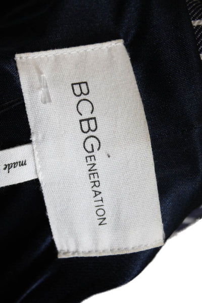 BCBGeneration Women's Long Sleeves Lined Slit Hem Jacket Striped Size XS